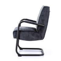 Vergaderstoel, sledeframe zwart, stof Adore antraciet-2