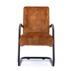 Vergaderstoel, sledeframe zwart, Adore cognac