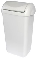 Afvalbak Primesource met swing deksel 23ltr wit 
