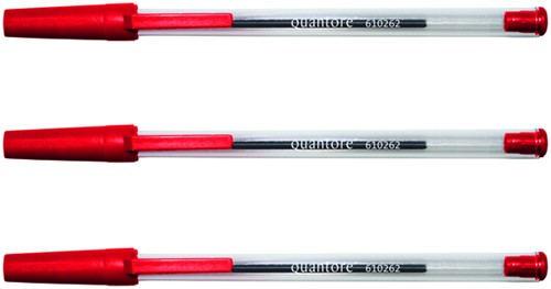 Balpen Quantore met dop rood