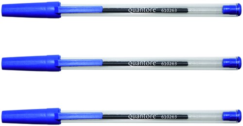 Balpen Quantore met dop blauw