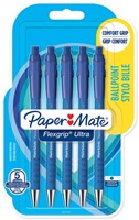 Balpen Paper Mate Flexgrip drukknop M blauw pk/5
