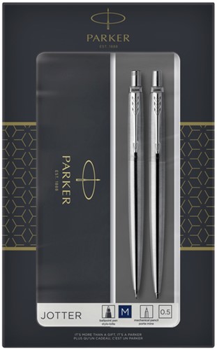 Balpen en vulpotlood Parker duoset Jotter CT Steel 