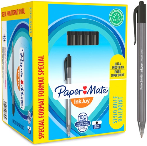 Balpen Paper Mate Inkjoy 100RT M zwart-3