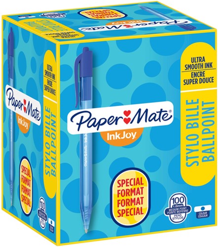 Balpen Paper Mate Inkjoy 100RT M blauw-2