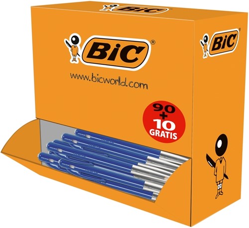 Balpen Bic M10 blauw 90 + 10 gratis