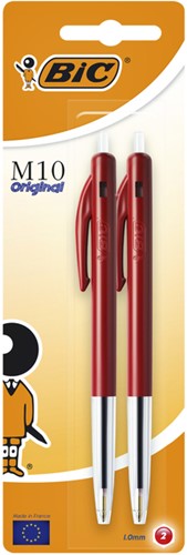 Balpen Bic M10 rood blister/2