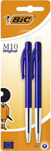 Balpen Bic M10 blauw blister/2