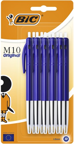 Balpen Bic M10 blauw blister/10