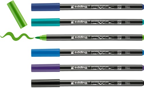 Viltstift Edding 4200 porselein-penseelstift koele kleuren set/6-2