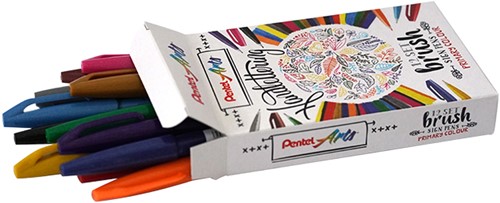 Brushstift Pentel Sign SES15C etui à 12 assorti