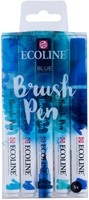 Brushpen Talens Ecoline set-blauw blister à 5 stuks ass-3