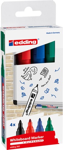 Viltstift Edding 360 whiteboard assorti pk/4