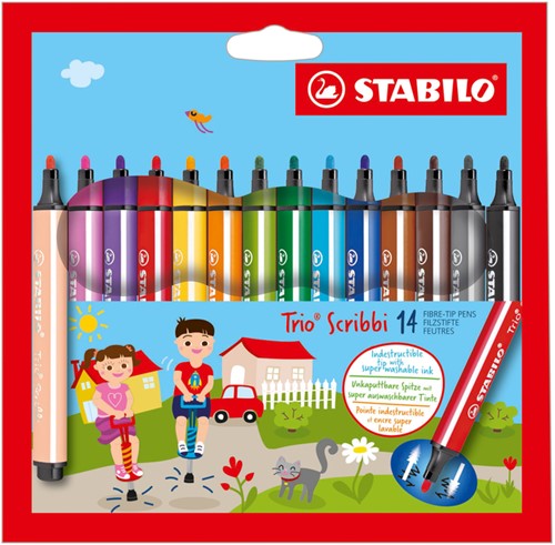 Viltstift STABILO Scribbi 368 etui pk/14