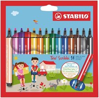 Viltstift STABILO Scribbi 368 etui pk/14