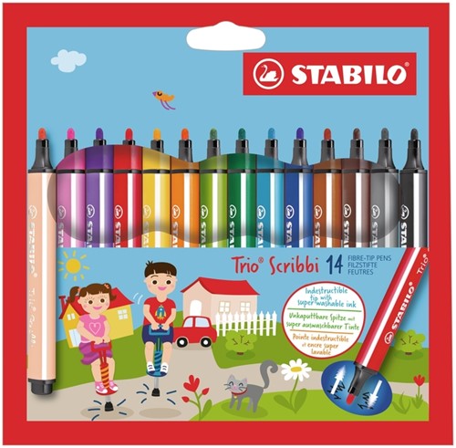 Viltstift STABILO Scribbi 368 etui pk/14