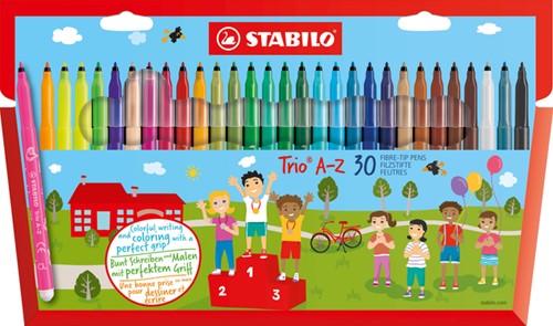 Viltstift STABILO Trio A-Z etui pk/30