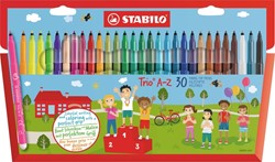 Viltstift STABILO Trio A-Z etui pk/30