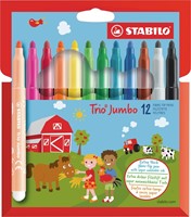 Viltstift STABILO Trio Jumbo XXL etui pk/12