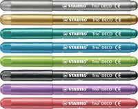 Viltstift STABILO Trio deco metallic etui pk/8-1