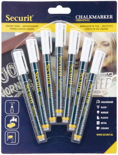 Krijtstift Securit SMA-100 rond 1-2mm wit pk/7