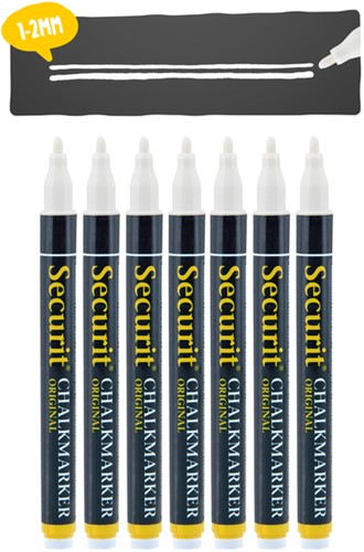 Krijtstift Securit SMA-100 rond 1-2mm wit pk/7-3
