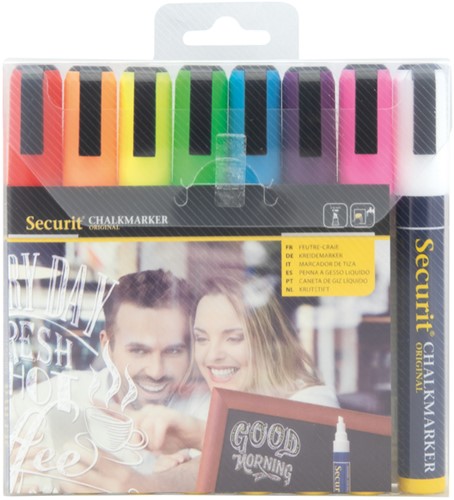 Krijtstift Securit SMA-510 schuin 2-6mm assorti pk/8