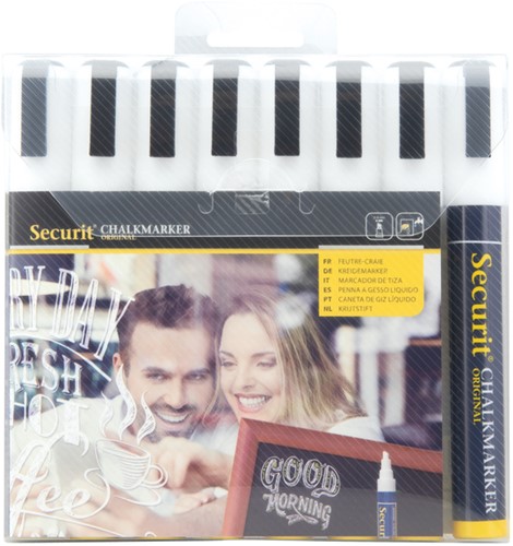 Krijtstift Securit SMA-510 schuin 2-6mm wit pk/8