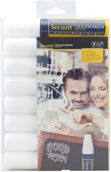 Krijtstift Securit SMA-720 blokpunt 7-15mm wit pk/8
