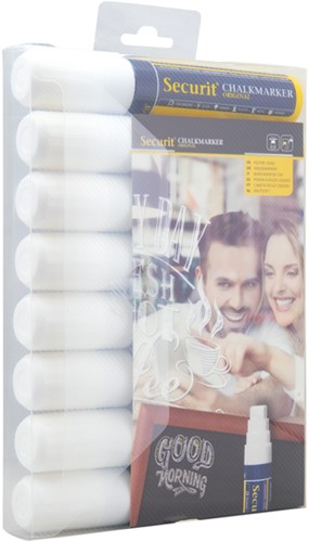 Krijtstift Securit SMA-720 blokpunt 7-15mm wit pk/8-2