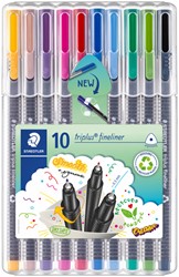 Fineliner Staedtler Triplus 334 assorti 0.3mm pk/10