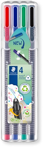 Fineliner Staedtler Triplus 334 assorti 0.3mm pk/4