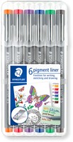 Fineliner Staedtler Pigment 308 0.5mm assorti pk/6
