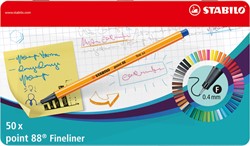 Fineliner STABILO point 88 blik assorti pk/50