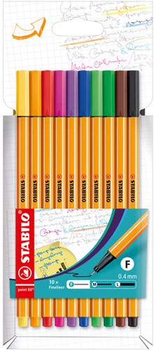 Fineliner STABILO point 88 assorti pk/10