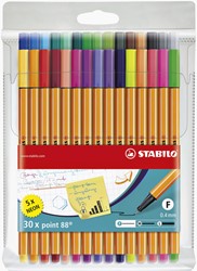 Fineliner STABILO point 88 etui assorti pk/30