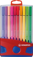 Viltstift  STABILO Pen 68 ColorParade rood/blauw assorti pk/20