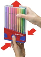 Viltstift  STABILO Pen 68 ColorParade rood/blauw assorti pk/20-2