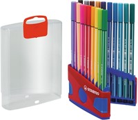 Viltstift  STABILO Pen 68 ColorParade rood/blauw assorti pk/20-3