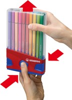 Viltstift  STABILO Pen 68 ColorParade rood/blauw assorti pk/20-1
