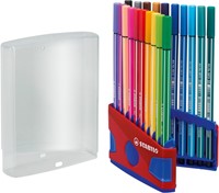 Viltstift  STABILO Pen 68 ColorParade rood/blauw assorti pk/20-2
