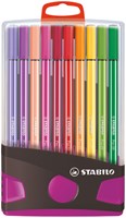 Viltstift STABILO Pen 68 ColorParade antraciet/roze assorti pk/20