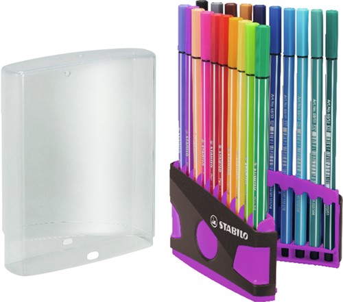 Viltstift STABILO Pen 68 ColorParade antraciet/roze assorti pk/20-3