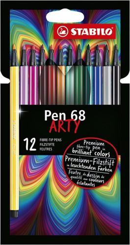 Viltstift STABILO Pen 6812-1-20 pk/12 assorti