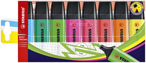 Tekstmarker STABILO Boss assorti etui/8