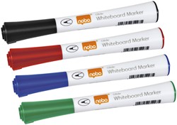 Viltstift Nobo whiteboard Glide rond assorti 1mm pak/4
