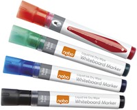 Viltstift Nobo whiteboard Liquid ink drymarker rond assort 3mm pak/4