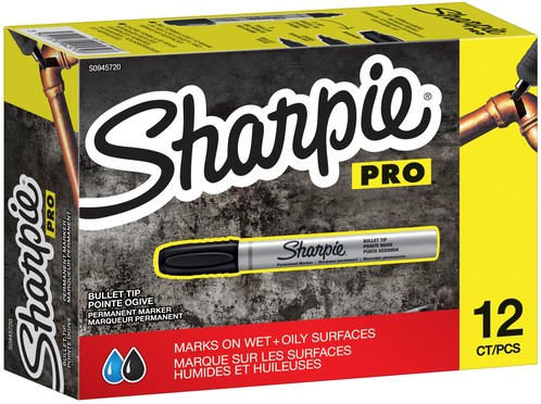 Viltstift Sharpie Pro rond 1.5-3mm zwart pk/12-2