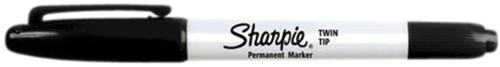 Viltstift Sharpie twin tip rond 0.5mm en 0.9mm zwart blister-2