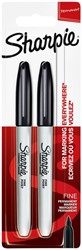 Viltstift Sharpie rond 0.9mm zwart pk/2